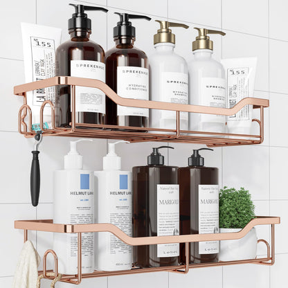 Kitsure Shower Caddy, Adhesive Shower Organizer, Large, Black
