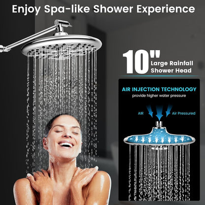 FEELSO 10" Shower Head Combo with Handheld, High Pressure Dual Shower Head