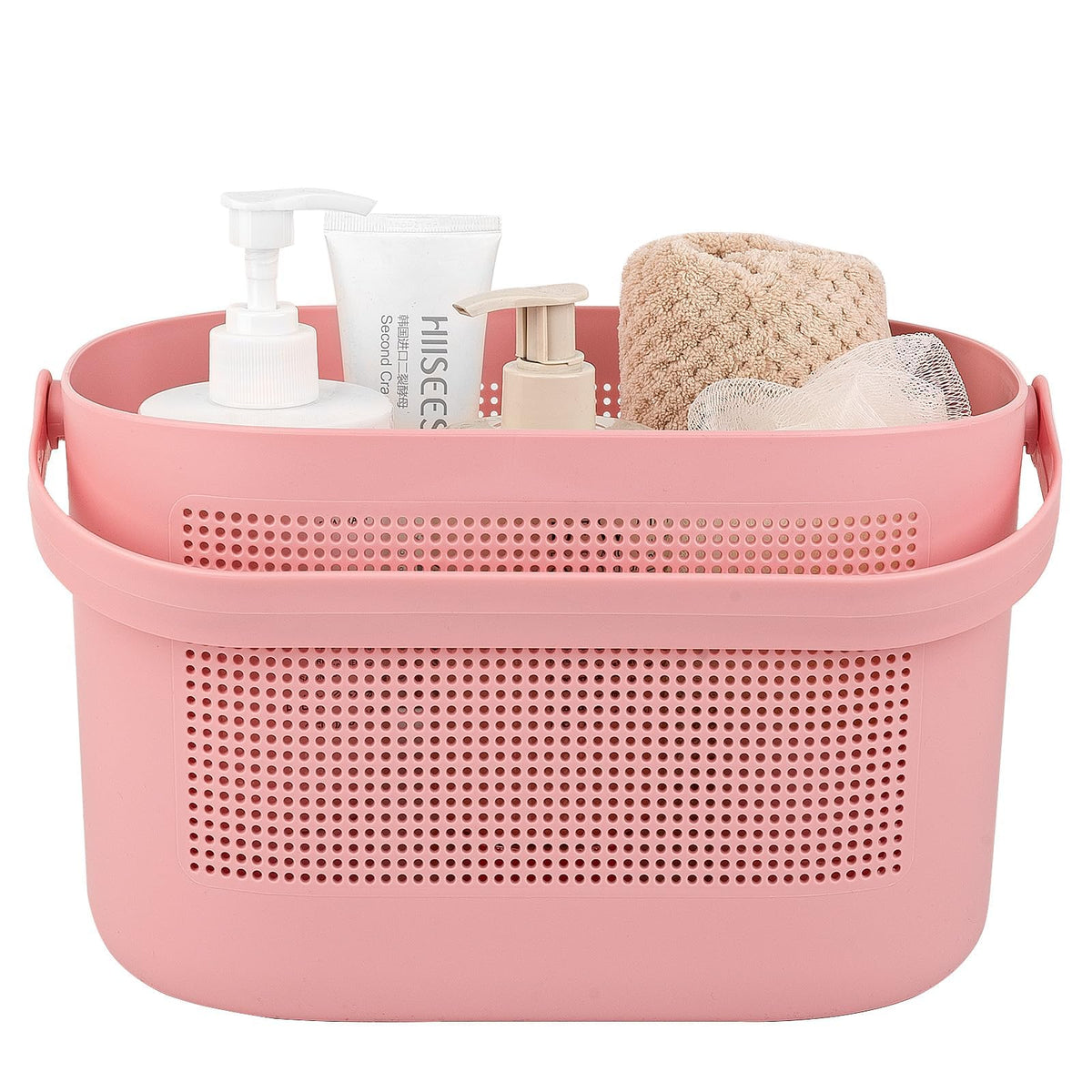 Plastic Portable Shower Caddy Basket, Storage Organizer with Handle, Yellow