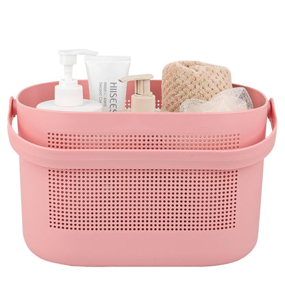 Plastic Portable Shower Caddy Basket, Storage Organizer with Handle, Yellow