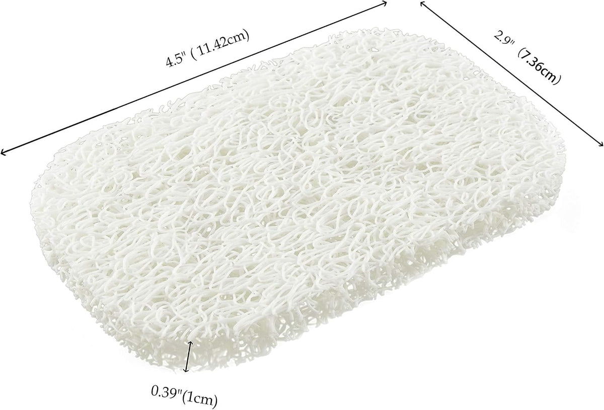 Snowkingdom 4 Pack White Soap Saver Holder for Bar Soap Shower Bathroom Dish Self Draining Lift Pad Porous Construction air circulate 2.9" x 4.5" PVC Non-BPA Non-Slip Durable