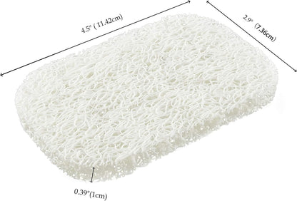 Snowkingdom 4 Pack White Soap Saver Holder for Bar Soap Shower Bathroom Dish Self Draining Lift Pad Porous Construction air circulate 2.9" x 4.5" PVC Non-BPA Non-Slip Durable