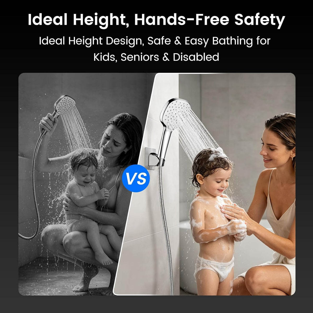 10" Rain Shower Head with Handheld Spray, Dual High Pressure Showerhead