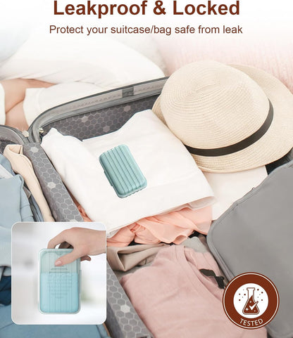 Quatish Leakproof Bar Soap Holder Dish with Lid for Shower, Portable 1 Pack Travel Soap Case Box for Gym, Camping, Hiking, Outdoor Use, Travel Size Toiletries Essentials, Keeps Soap Dry, Blue