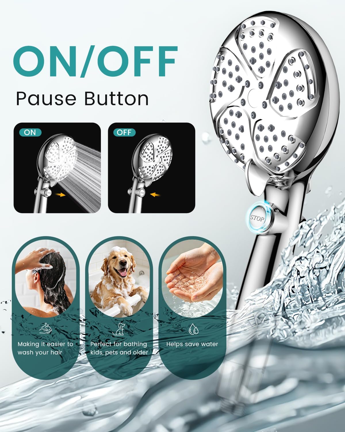 Filtered Shower Head with Handheld, High Pressure 7 Mode Shower Heads