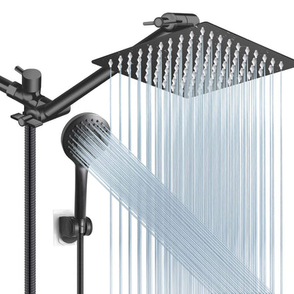 Shower Head Combo,10" High Pressure with 11" Extension Arm 5 Spray Handheld