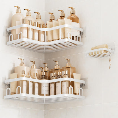 Veken Corner Shower Caddy 3-Pack, Advanced Rustproof Design&Stable Storage