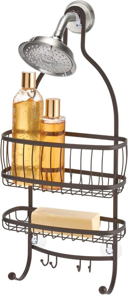 iDesign York Metal Wire Hanging Shower Caddy, Satin Silver