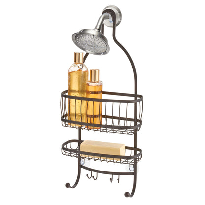 iDesign York Metal Wire Hanging Shower Caddy, Satin Silver