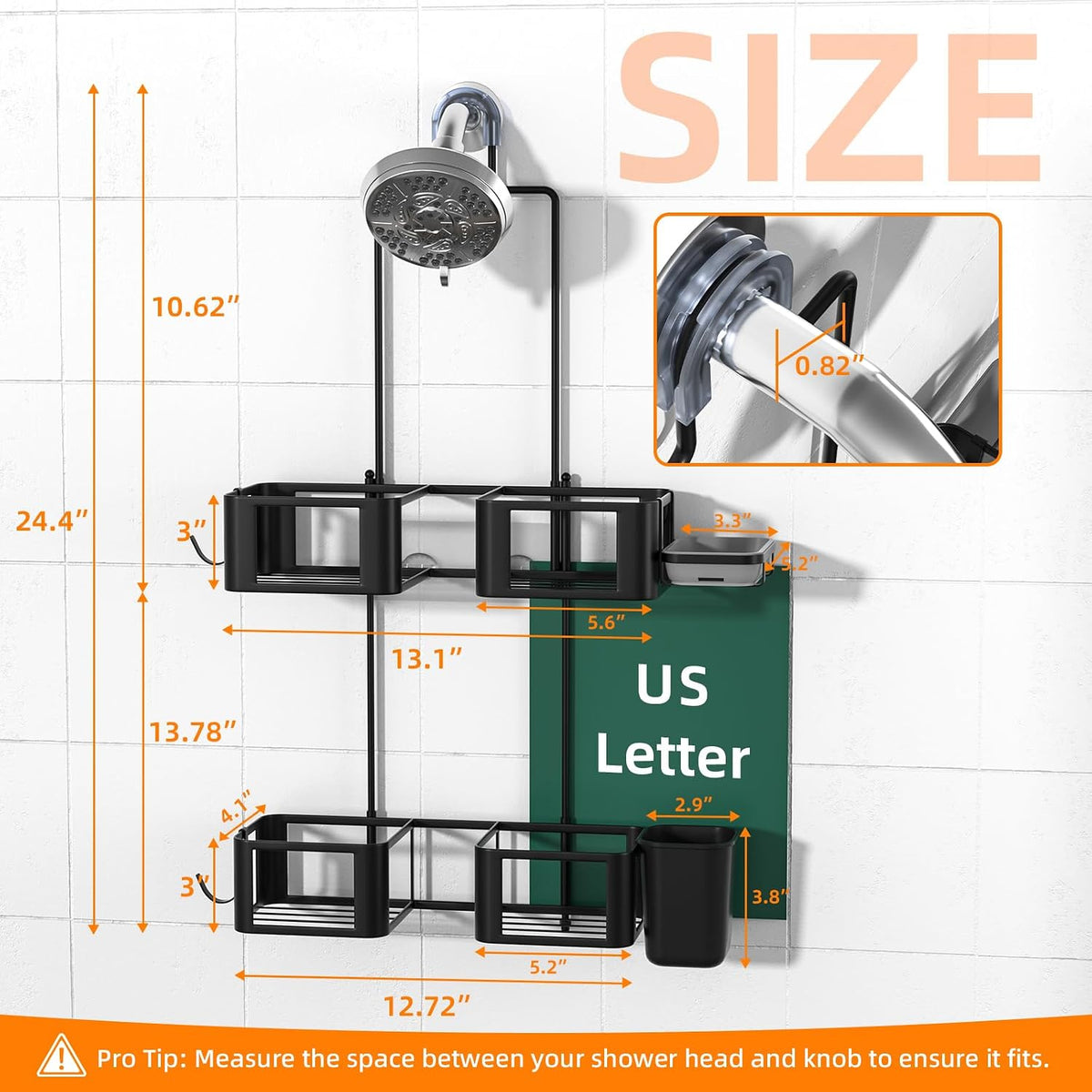 Hanging Shower Caddy for Handheld Showerheads,Over Head Shower organizer