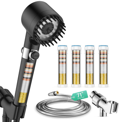 Filtered Shower Head with Handheld 4PCS Filters ShowerHead