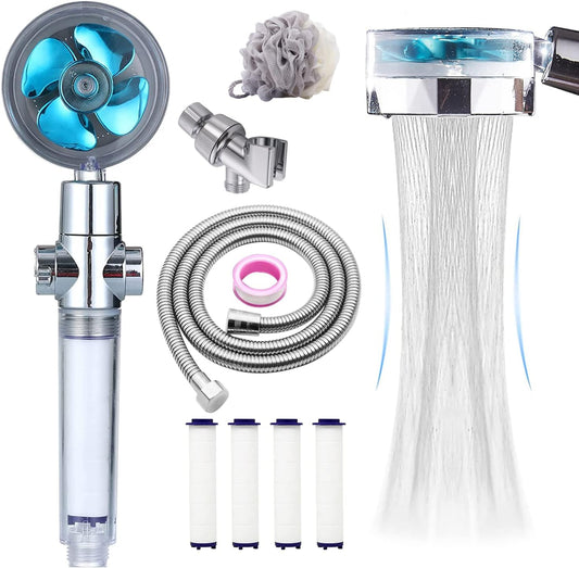 CWPW High Pressure filtered Shower Head Hydro Jet Handheld Turbo Fan Shower