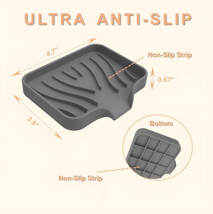 Silicone Soap Dish with Drainer, Fast Dry Kitchen Bath Black Small 2-Pack