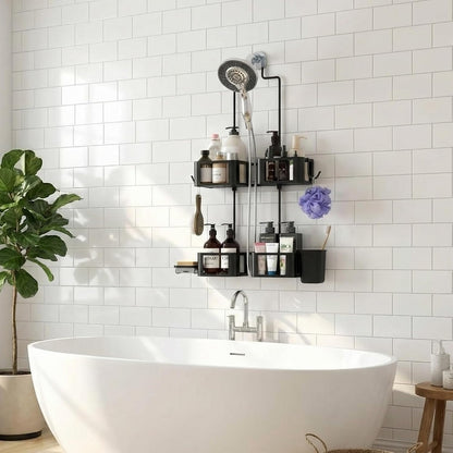 Hanging Shower Caddy for Handheld Showerheads,Over Head Shower organizer