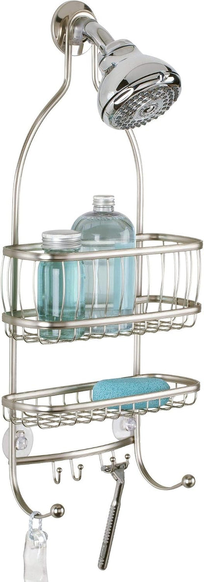 iDesign York Metal Wire Hanging Shower Caddy, Satin Silver