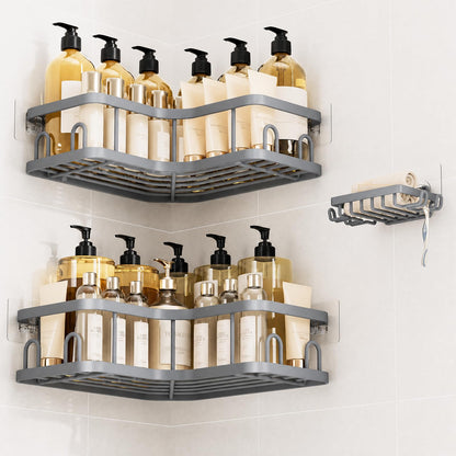 Veken Corner Shower Caddy 3-Pack, Advanced Rustproof Design&Stable Storage