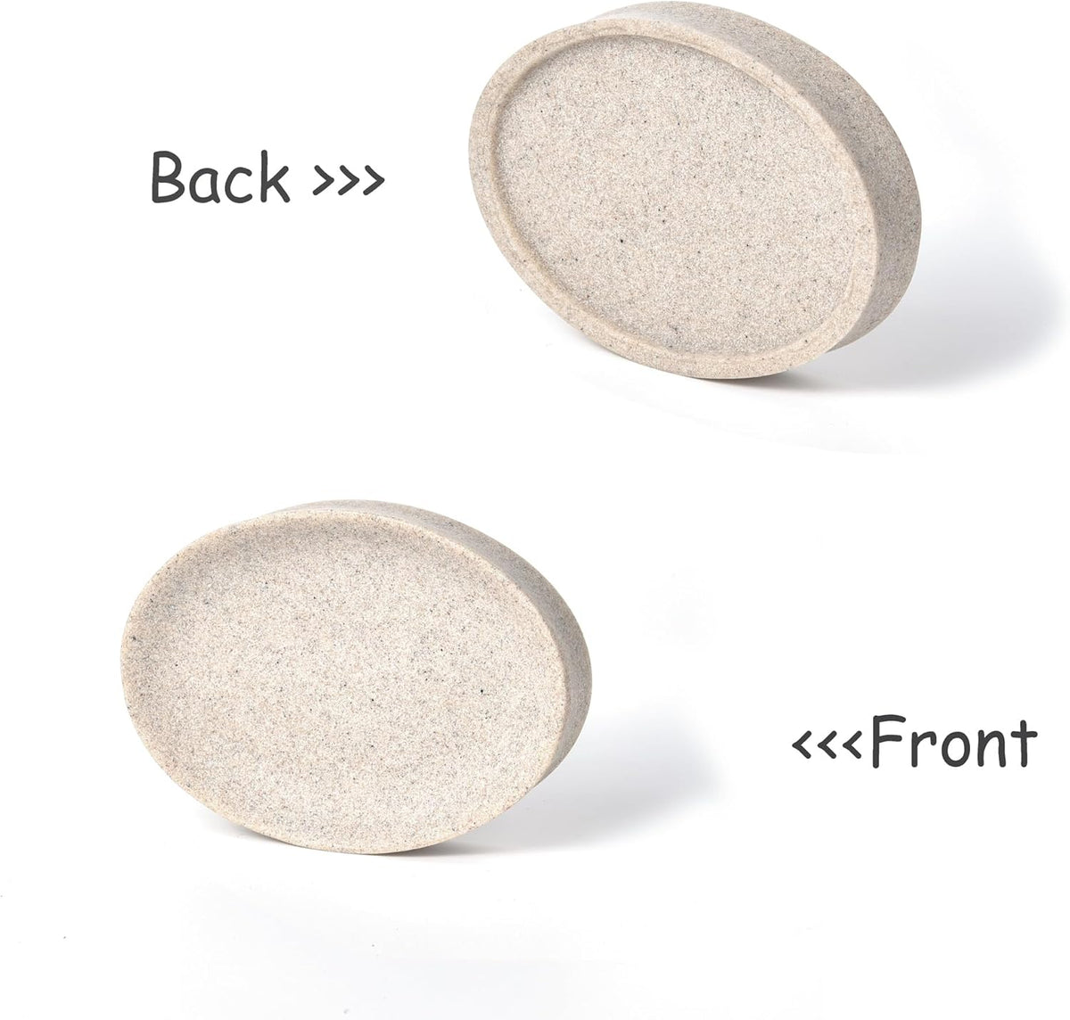 IMEEA Oval Resin Soap Dish for Bathroom Sink Stone-Look Soap Tray Holder
