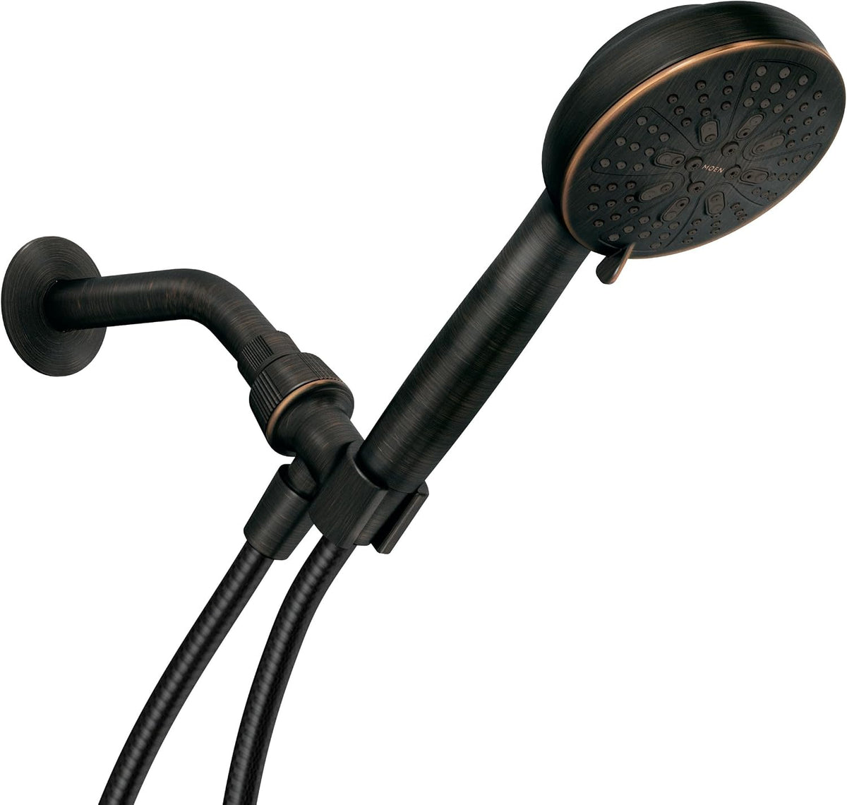 Moen Mediterranean Bronze Hydro Energetix High Pressure Shower Head with Handheld Sprayer Featuring 8 Spray Settings, 200H0BRB
