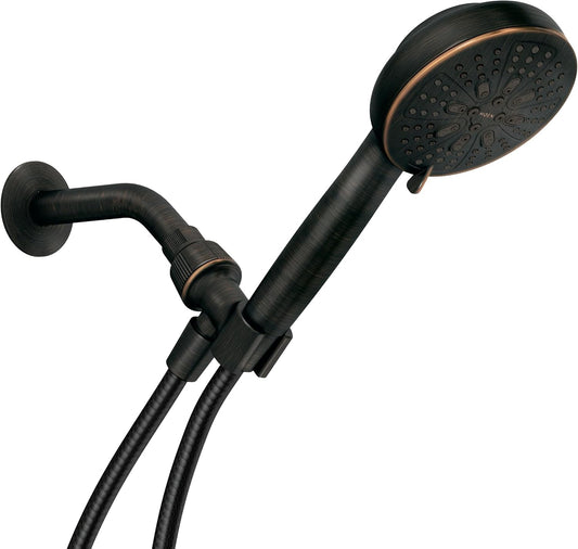 Moen Mediterranean Bronze Hydro Energetix High Pressure Shower Head with Handheld Sprayer Featuring 8 Spray Settings, 200H0BRB