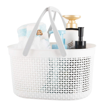 rejomiik Portable Plastic Shower Caddy Basket with Handles, Blue