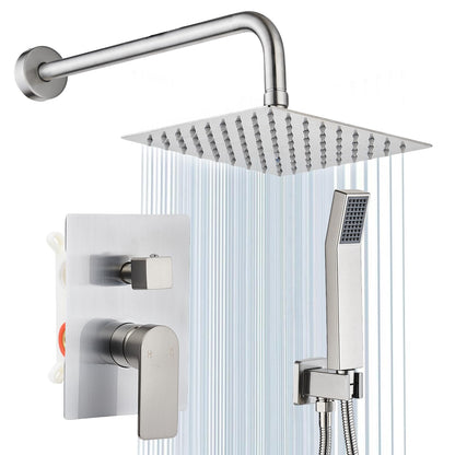 Shower Faucet Set With 8" Shower Head And Handheld Black