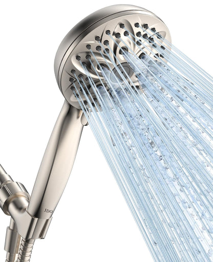 JDO Shower Head with Handheld, High Pressure Handheld 6 Settings, Detachable Shower Head Set with Stainless Steel Hose and Shower Bracket (Matte Black)