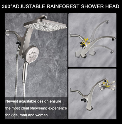 Rain Shower Head with Handheld Showerhead, Nickel 1.75GPM 460311