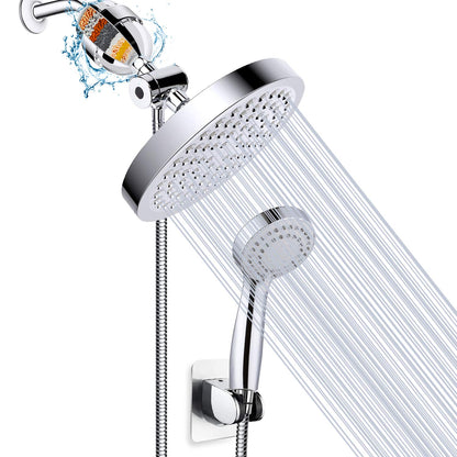 Filtered Shower Head with Handheld, High Pressure Rainfall Shower Head