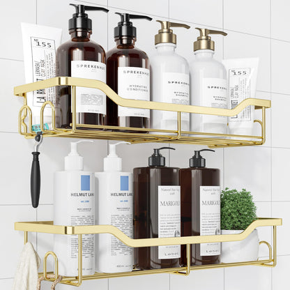 Kitsure Shower Caddy, Adhesive Shower Organizer, Large, Black