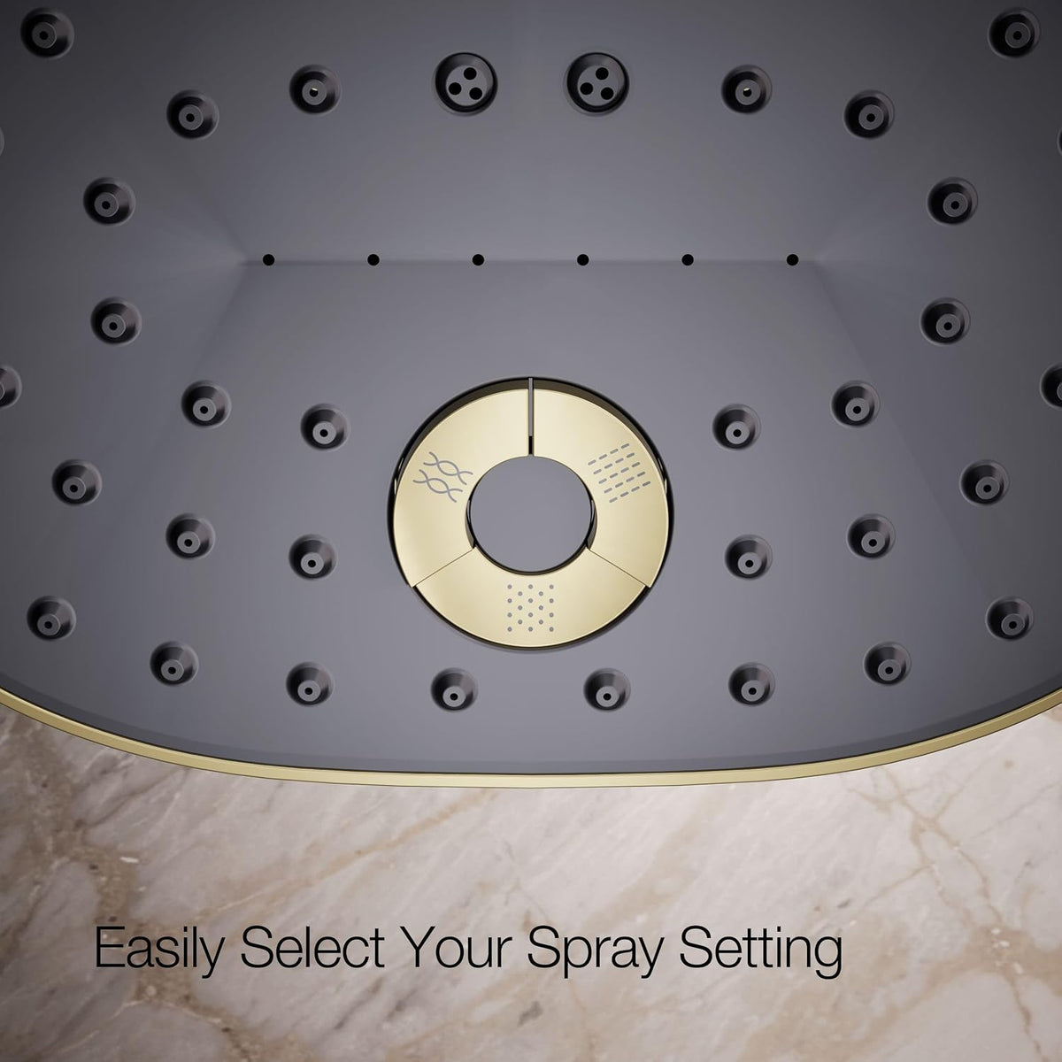Kohler 26290-G-AF Statement® Three-function showerhead, 1.75 gpm, Vibrant French Gold