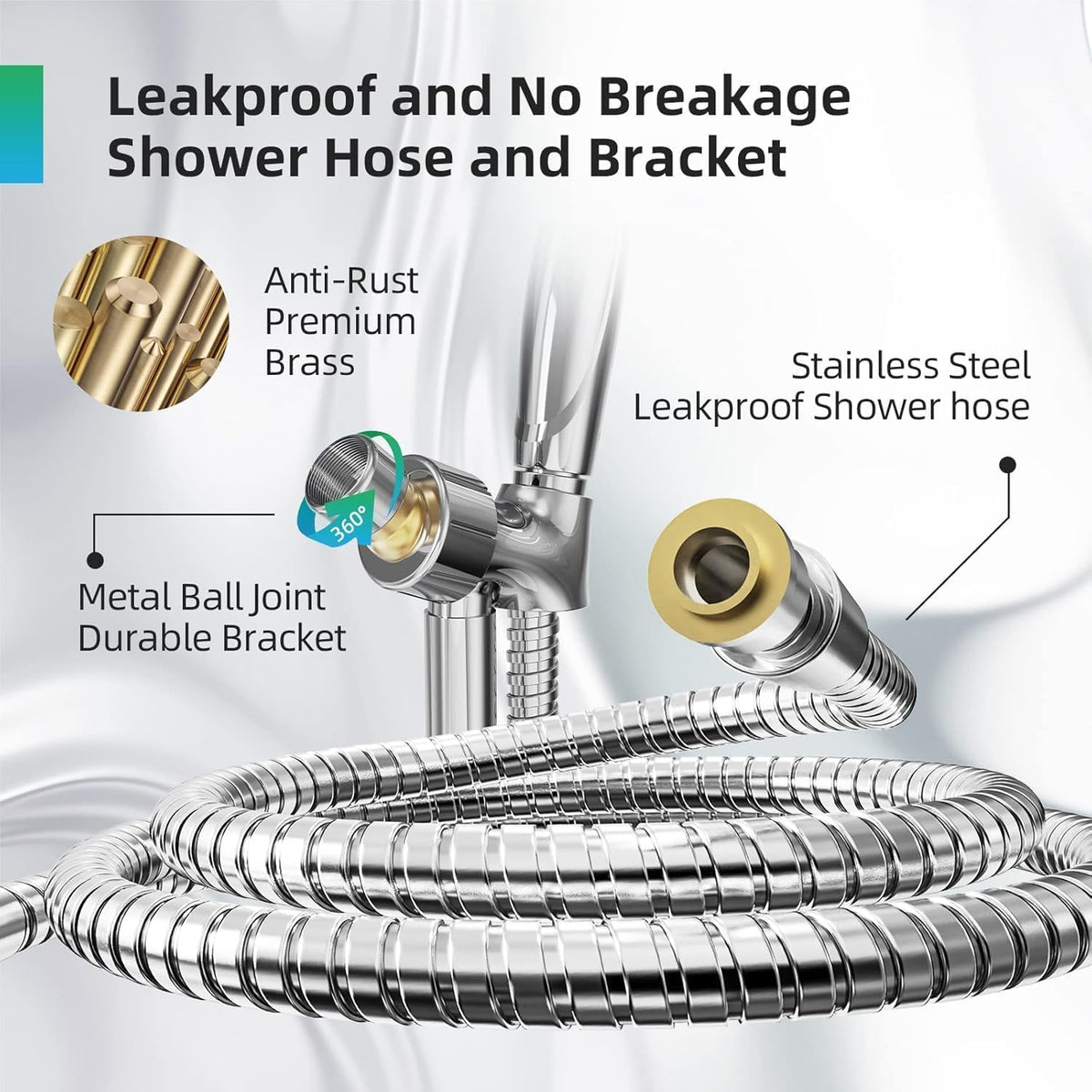 BESAQUO 9 Functions High Pressure Handheld Shower Head with Power Wash