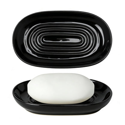 White Ceramic Soap Dish/Tray for Bathroom Shower Kitchen