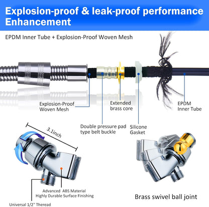 CWPW High Pressure filtered Shower Head Hydro Jet Handheld Turbo Fan Shower
