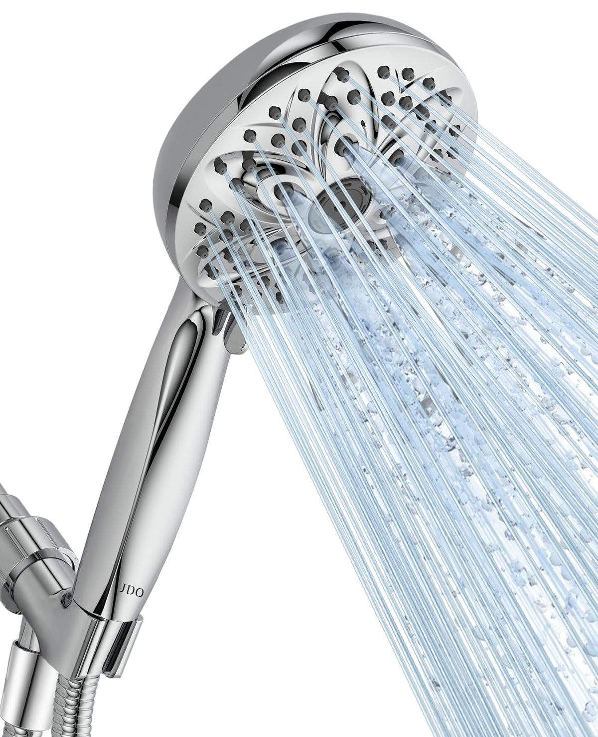 JDO Shower Head with Handheld, High Pressure Handheld 6 Settings, Detachable Shower Head Set with Stainless Steel Hose and Shower Bracket (Matte Black)
