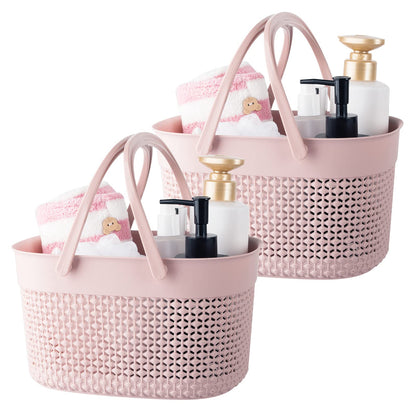 rejomiik Portable Plastic Shower Caddy Basket with Handles, Blue
