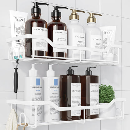 Kitsure Shower Caddy, Adhesive Shower Organizer, Large, Black