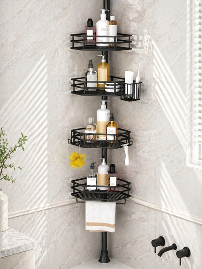 SEIRIONE Rustproof Corner Shower Caddy Tension Pole for Bathroom Storage