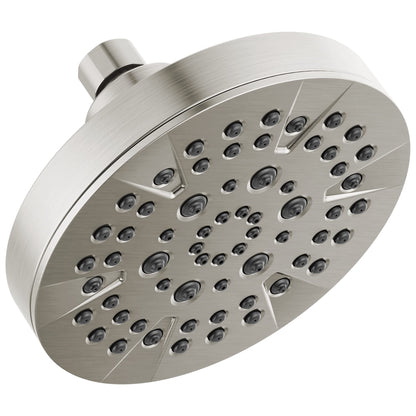 Delta 6-Setting Chrome Shower Head with High Pressure Spray, 6 Inch Round Shower Head, Showerheads, 1.75 GPM Flow Rate, Chrome 52535