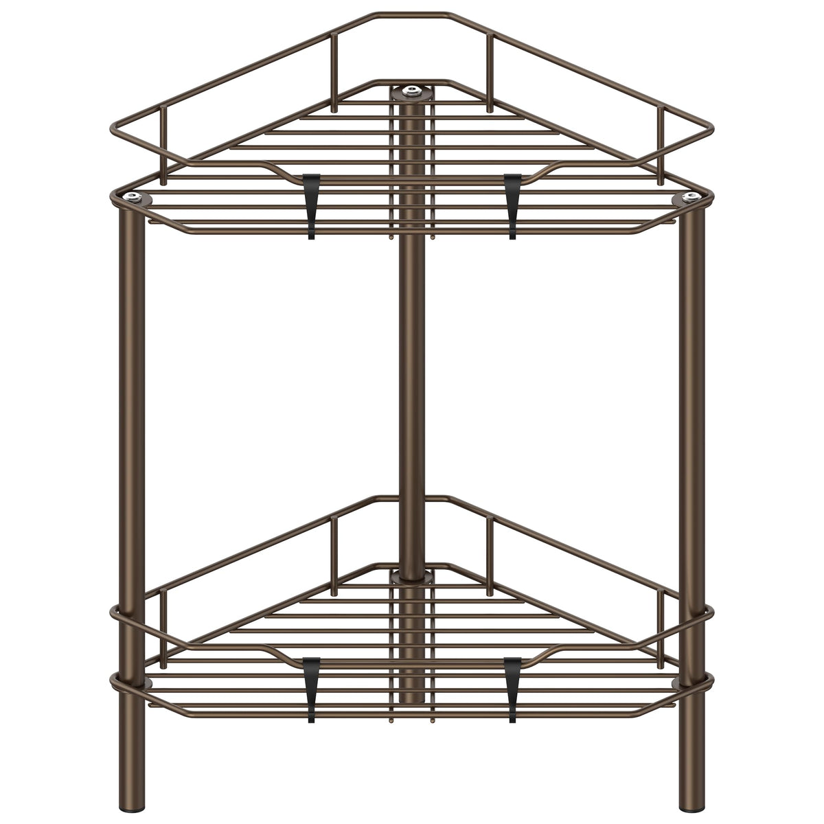 HuggieGems 4 Tier Floor Standing Corner Shower Caddy Organizer Shelf with Hooks, Bathroom Shelves Stand Rack, Black