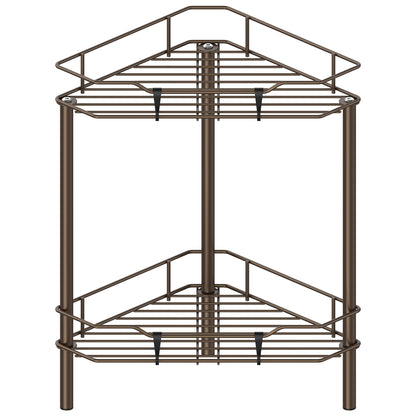 HuggieGems 4 Tier Floor Standing Corner Shower Caddy Organizer Shelf with Hooks, Bathroom Shelves Stand Rack, Black