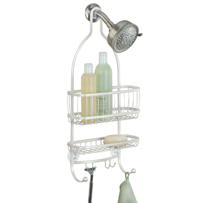 iDesign York Metal Wire Hanging Shower Caddy, Satin Silver