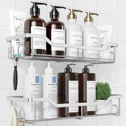 Kitsure Shower Caddy, Adhesive Shower Organizer, Large, Black