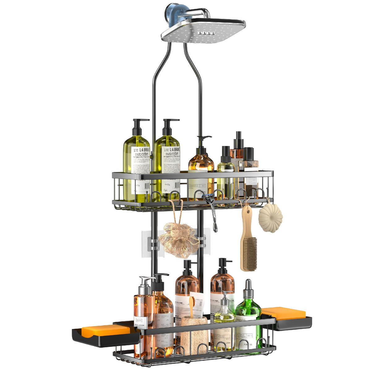 Skyapex Shower Caddy Hanging Over Shower Head, Adjustable, Black