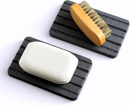 Diatomite Stone Soap Dish, Quick Drying Tray Soap Holder 2PCS