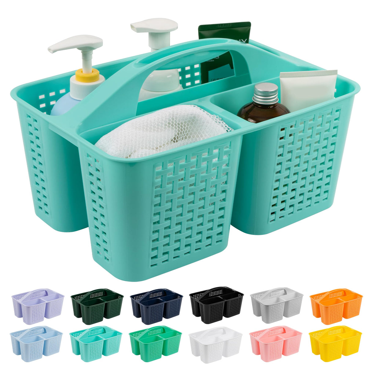 Tiawudi Portable Shower Caddy, Caddy Organizer with Handle, Plastic Shower Basket Hold Soap, Shampoo, Hair Supplies and Beauty Products, Cleaning Supplies Organizer for Home, Dorm, Shelf and Cabinet