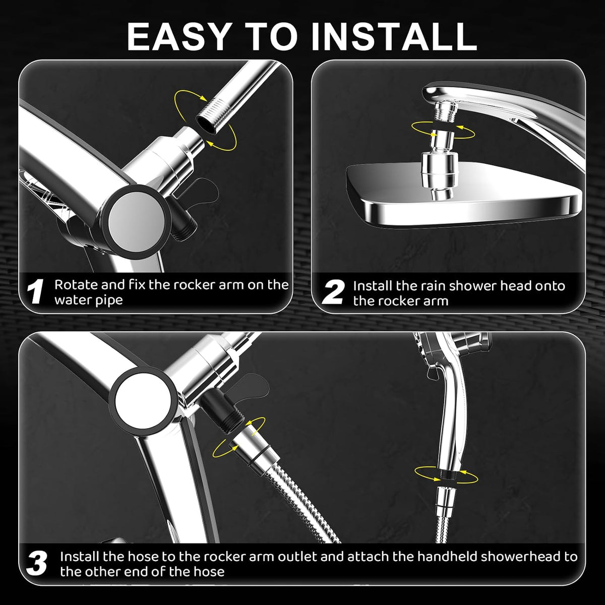12-Inch High Pressure Rain Shower Head with Handheld Spray Combo, Magnetic