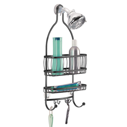 iDesign York Metal Wire Hanging Shower Caddy, Satin Silver