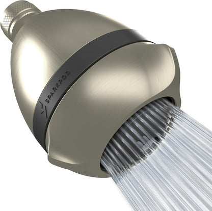 SparkPod High Pressure Shower Head, 3 Inch Fixed Showerhead, Brushed Nickel