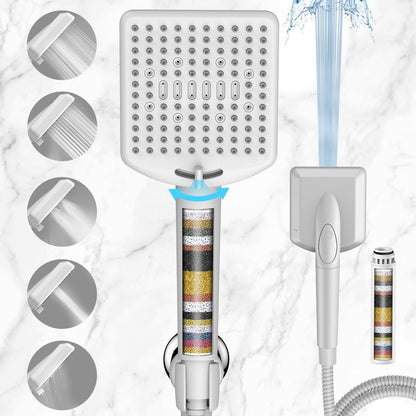 Homlord Filtered Shower Head with Handheld, High Pressure 6 Mode Showerhead
