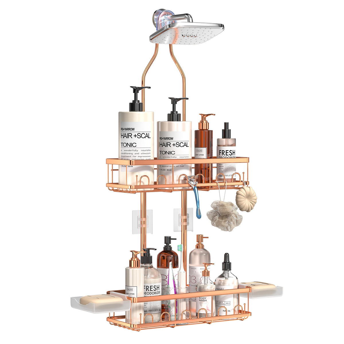 Skyapex Shower Caddy Hanging Over Shower Head, Adjustable, Black